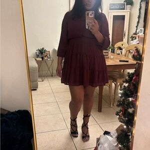 Elegant Burgundy Dress